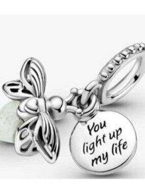 Glow in the dark Firefly Charm, Charms for Pandora Bracelet, Girl Dangle Charm